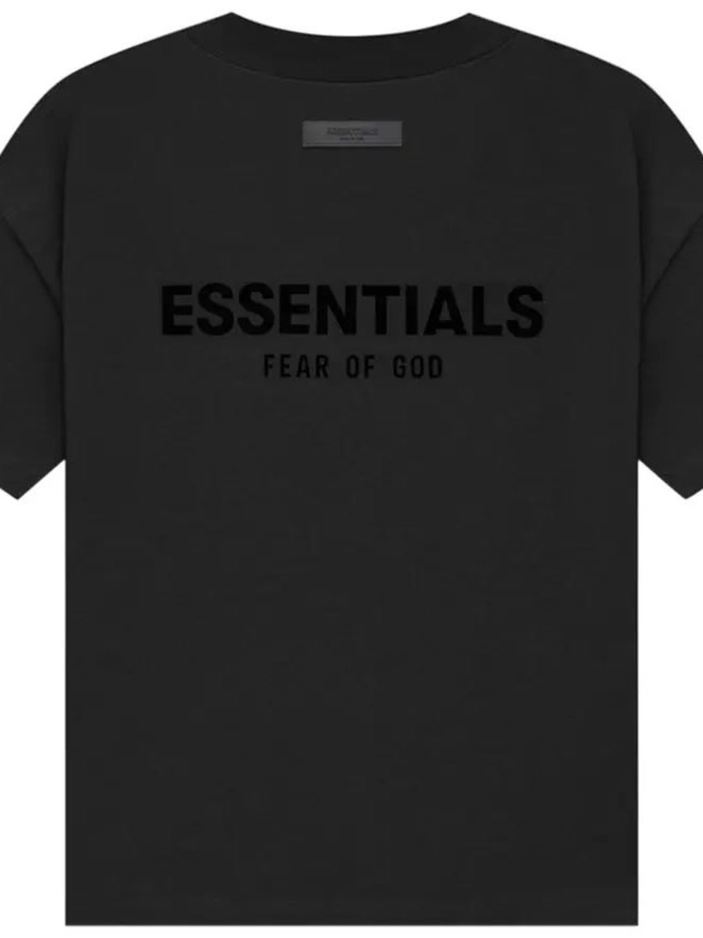 Fear of God Essentials Black Tonal Logo Short Sleeve Tee